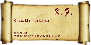 Krauth Fatima névjegykártya